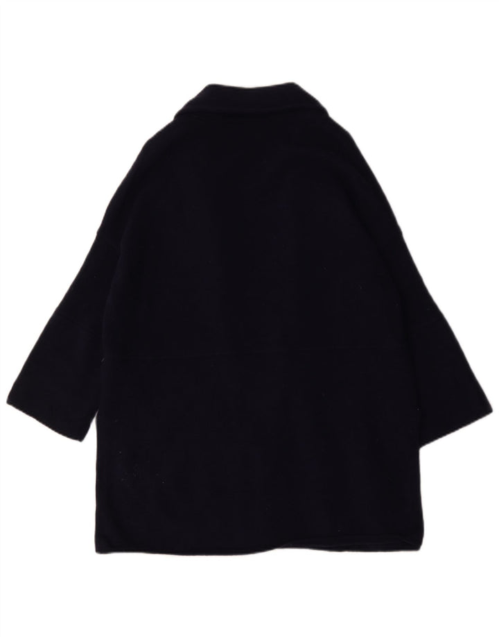 Pulover cardigan pentru femei Jigsaw cu mâneci 3/4 UK 14 Mediu Lână bleumarin