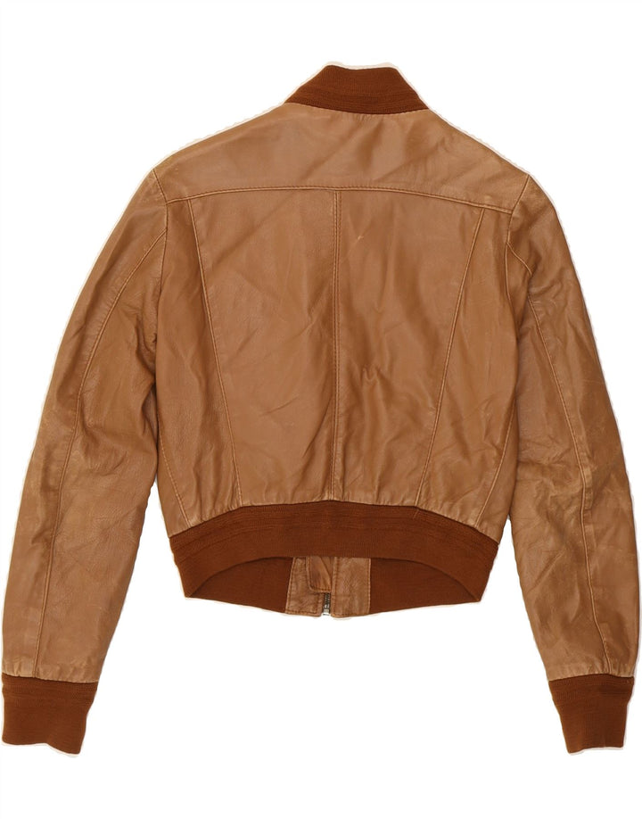 TWIDDY Girls Leather Jacket 13-14 Years  Brown Leather Vintage Twiddy and Second-Hand Twiddy from Messina Hembry 