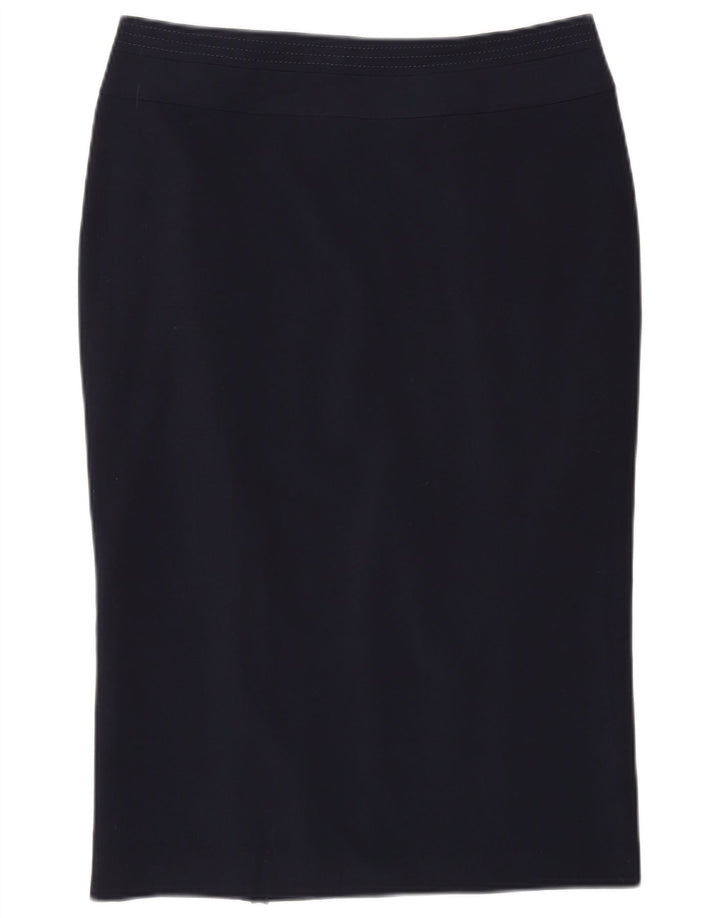 Fusta creion pentru femei Marks & Spencer UK 12 Medium W30 Poliester bleumarin