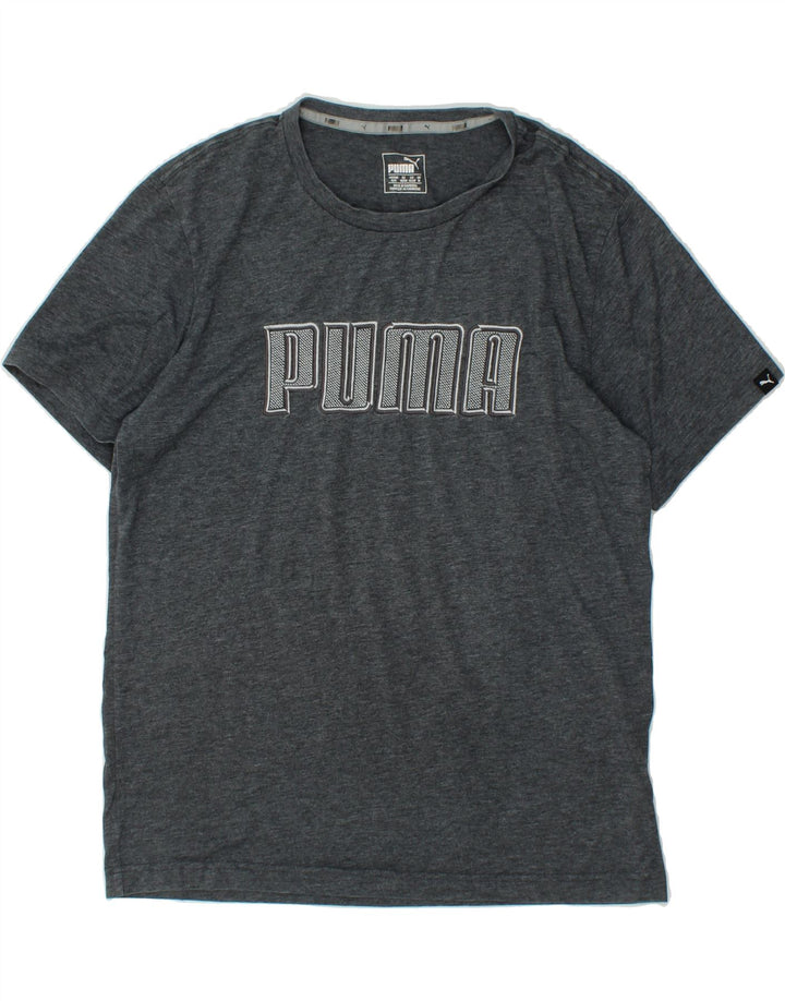 PUMA Mens Graphic T-Shirt Top Medium Grey Polyester Vintage Puma and Second-Hand Puma from Messina Hembry 