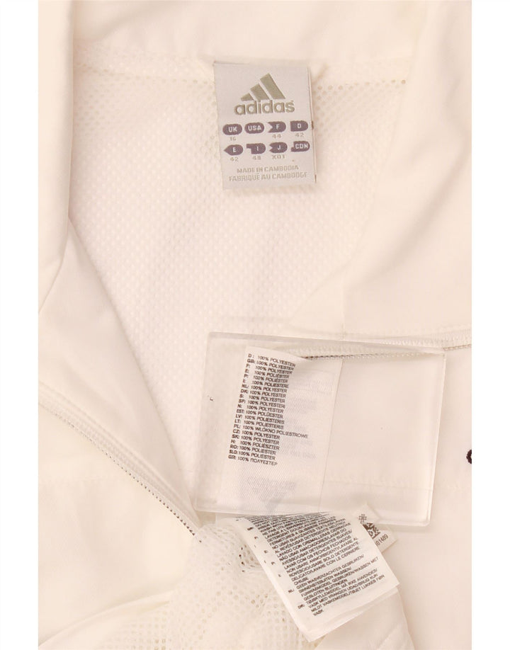 Jachetă de top pentru trening Climalite pentru femei Adidas UK 16 Poliester alb mare