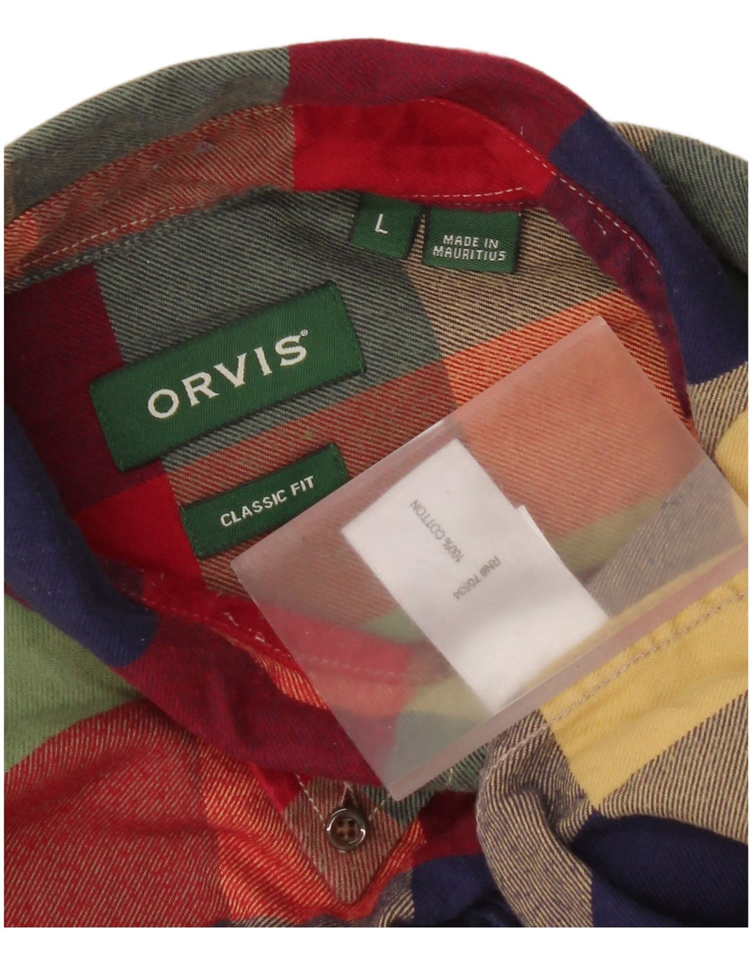 Cămașă de flanel pentru bărbați Orvis, mare, multicoloră, din bumbac