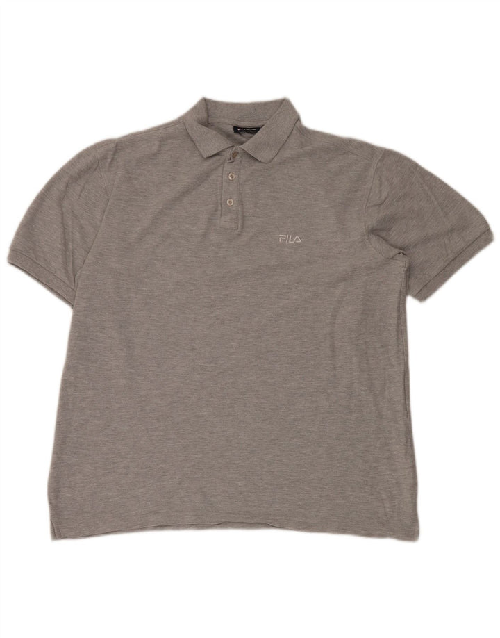 Tricou polo pentru bărbați FILA XL bumbac gri