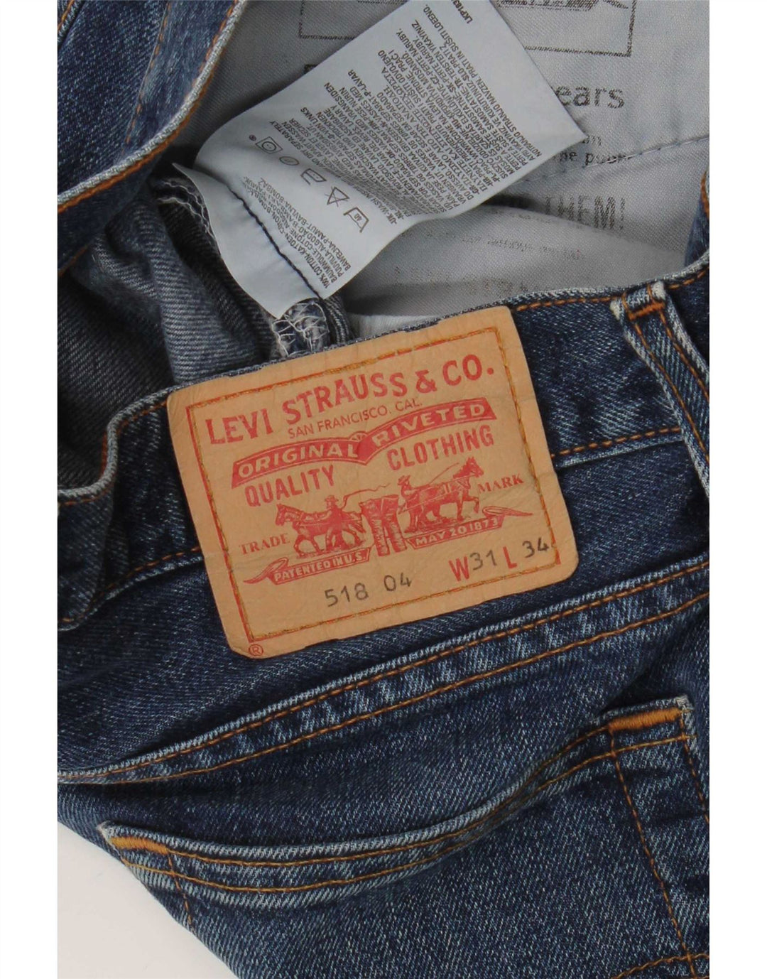 Blugi pentru bărbați Levi's 518 Distressed Bootcut W31 L30 Bumbac albastru