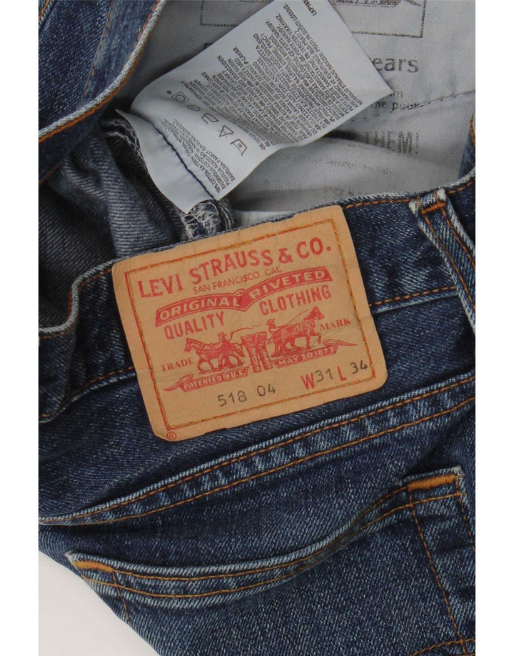Blugi pentru bărbați Levi's 518 Distressed Bootcut W31 L30 Bumbac albastru