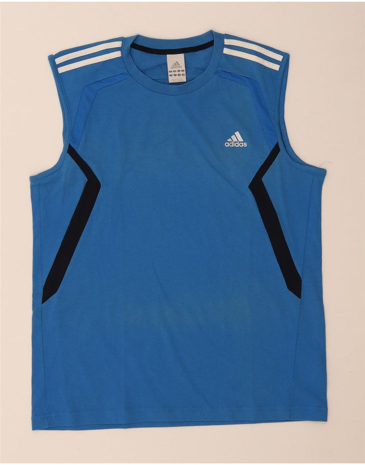 Vest Top Climalite Adidas pentru bărbați, mare, albastru, bumbac color bloc