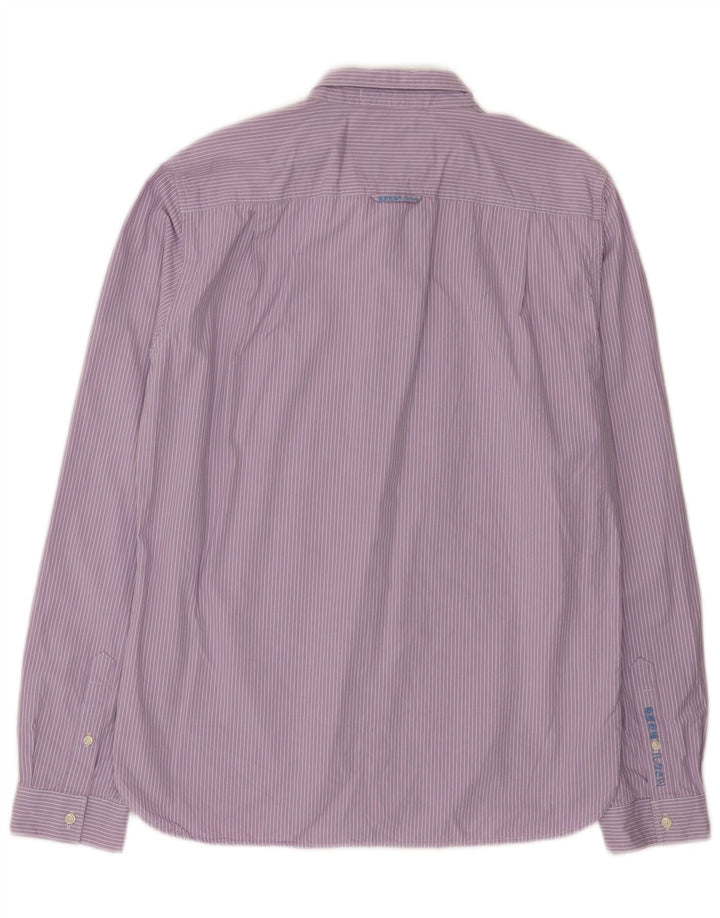 Cămașă Superdry pentru bărbați Extra Slim Fit 2XL, purpuriu, bumbac cu dungi
