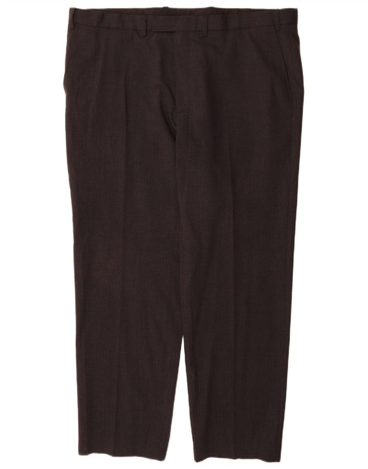 Pantaloni de costum pentru bărbați Marks & Spencer, cu tăiere obișnuită, L42 L31 Lână gri
