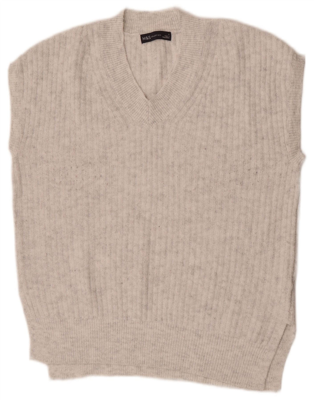 Marks & Spencer Womens Oversized Vest Tank Top UK 10 Small Gri Acrilic