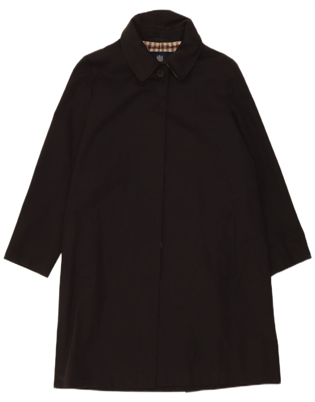Pardesiu Aquascutum pentru femei UK 14, mare, negru, poliester