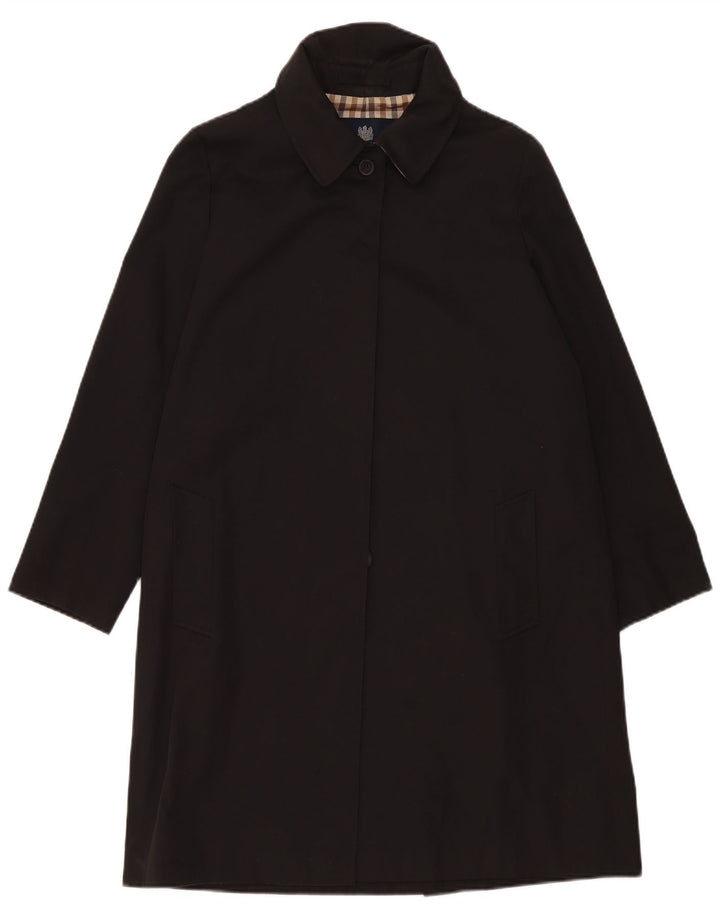 Pardesiu Aquascutum pentru femei UK 14, mare, negru, poliester