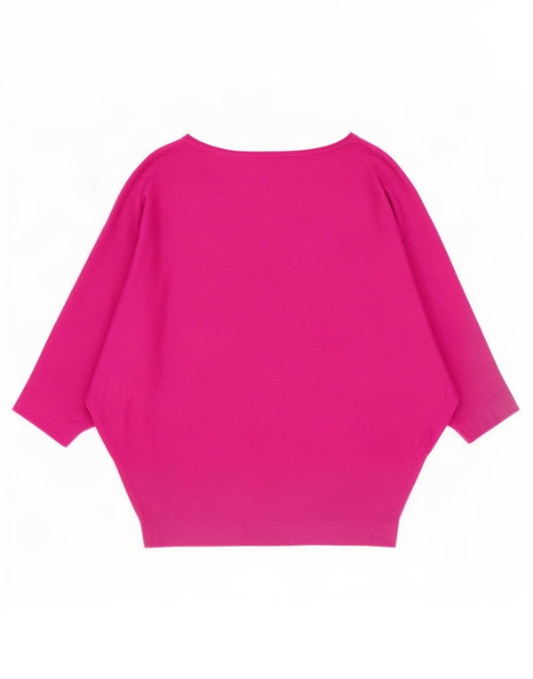Phase Eight Womens 3/4 Sleeve Boat Neck Jumper Sweater UK 10 Small Pink
