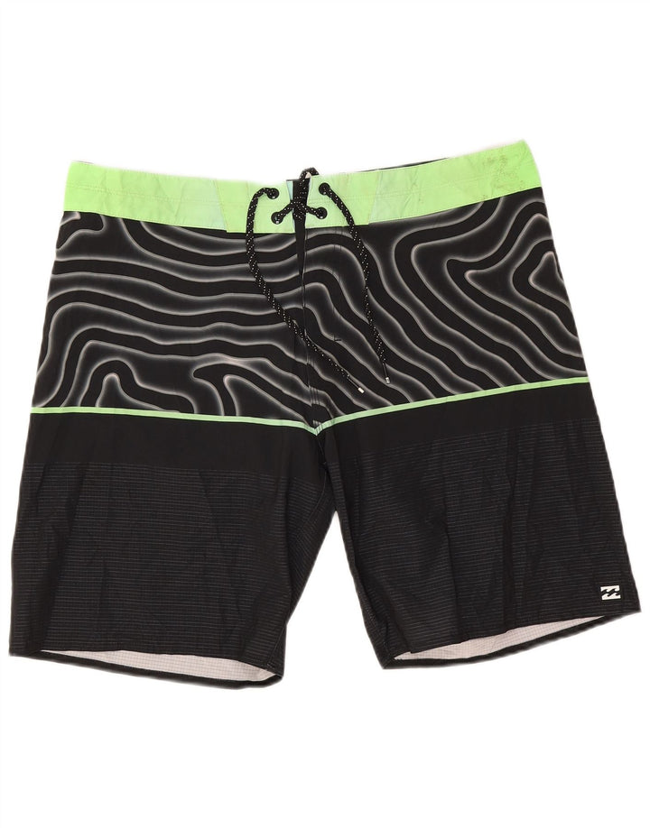 Pantaloni scurți de înot Billabong pentru bărbați, mari, negru, geometric, poliester