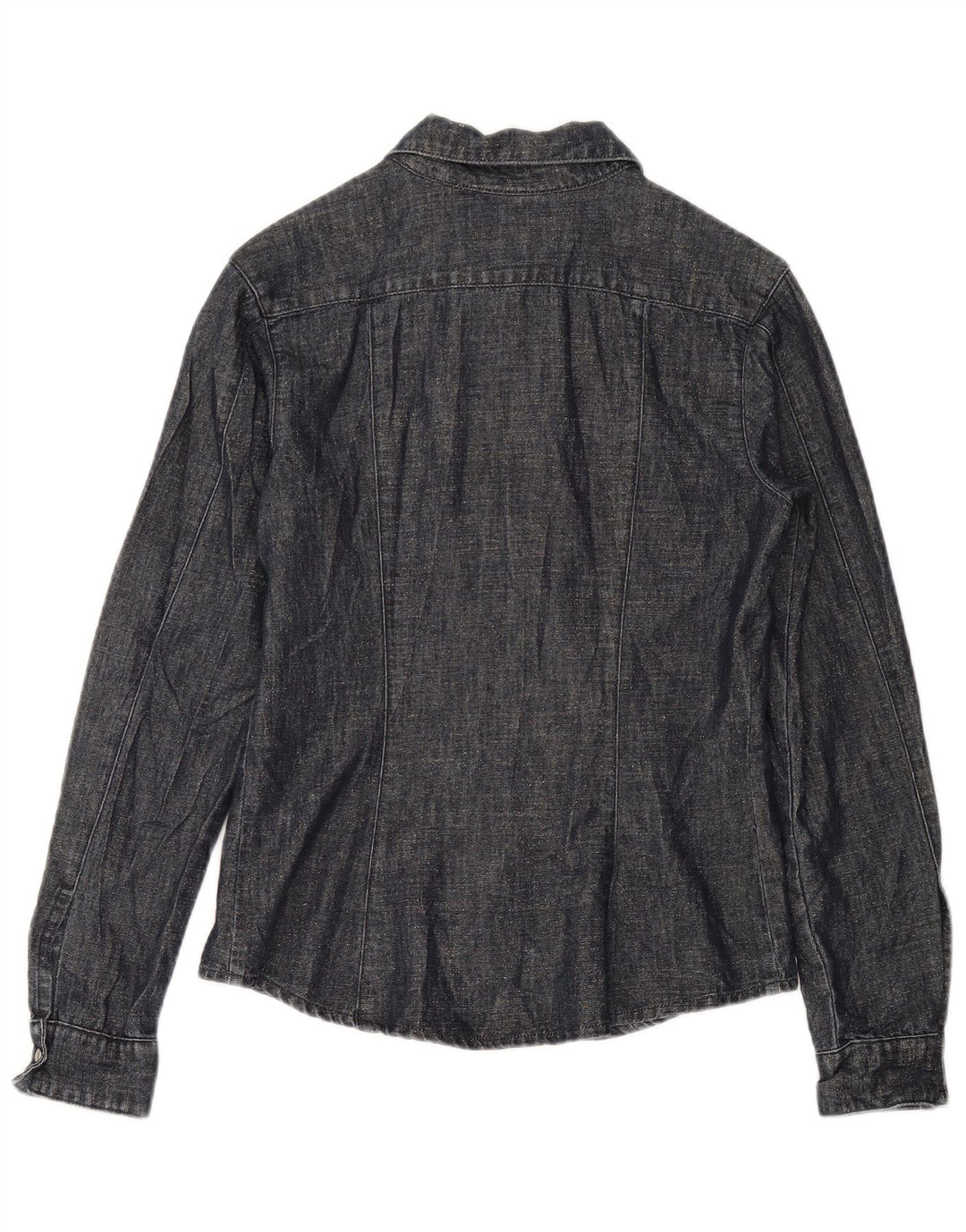 Cămașă Vintage pentru femei UK 12 Medium Bleumarin