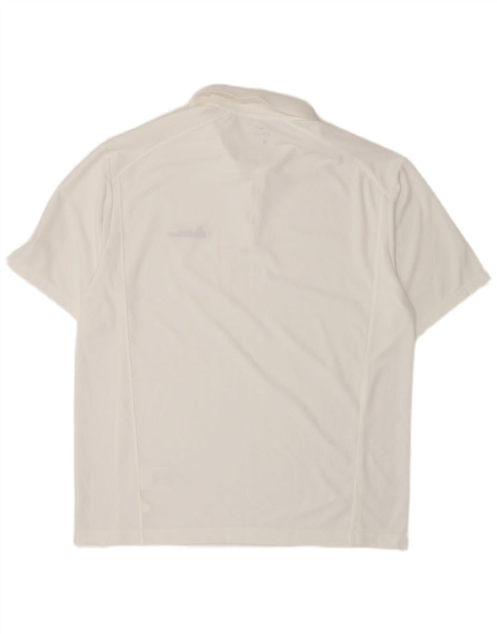 Tricou polo Nike Dri Fit pentru bărbați, mare, alb, din poliester