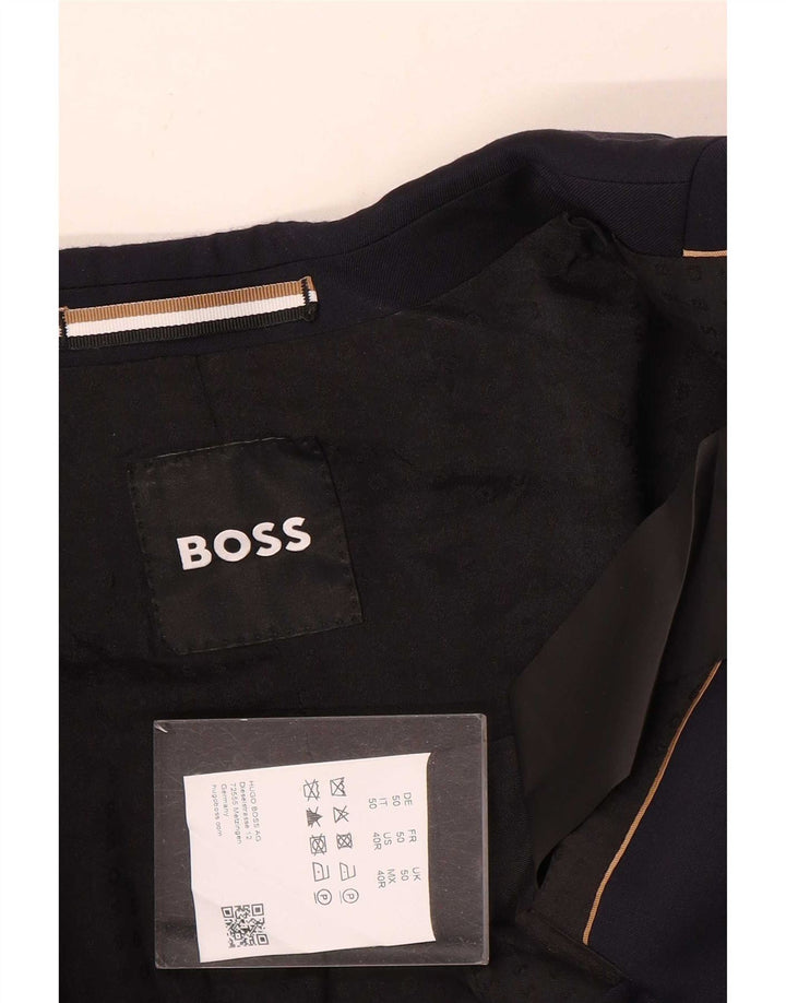 Blazer pentru bărbați Hugo Boss cu 2 nasturi EU 50 Lână mare, albastru bleumarin