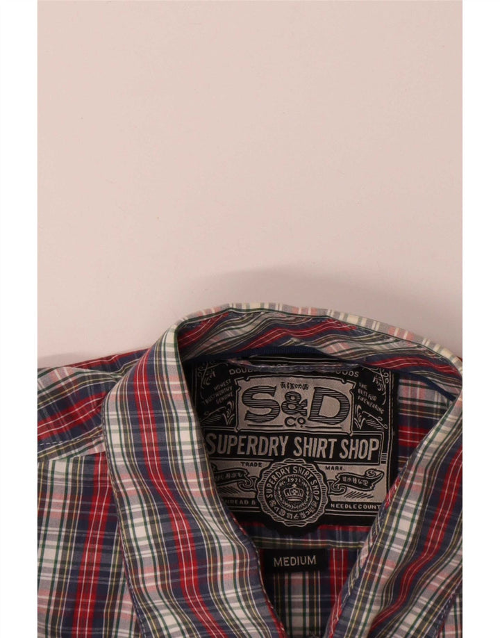 Cămașă cu mânecă scurtă pentru bărbați Superdry, bumbac cu carouri multicolore mediu