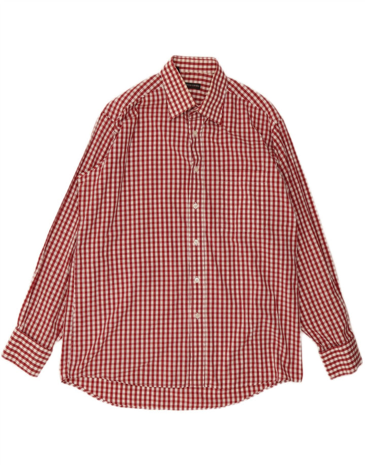 Cămașă pentru bărbați Pierre Cardin Mărimea 41 16 Bumbac mare roșu Gingham