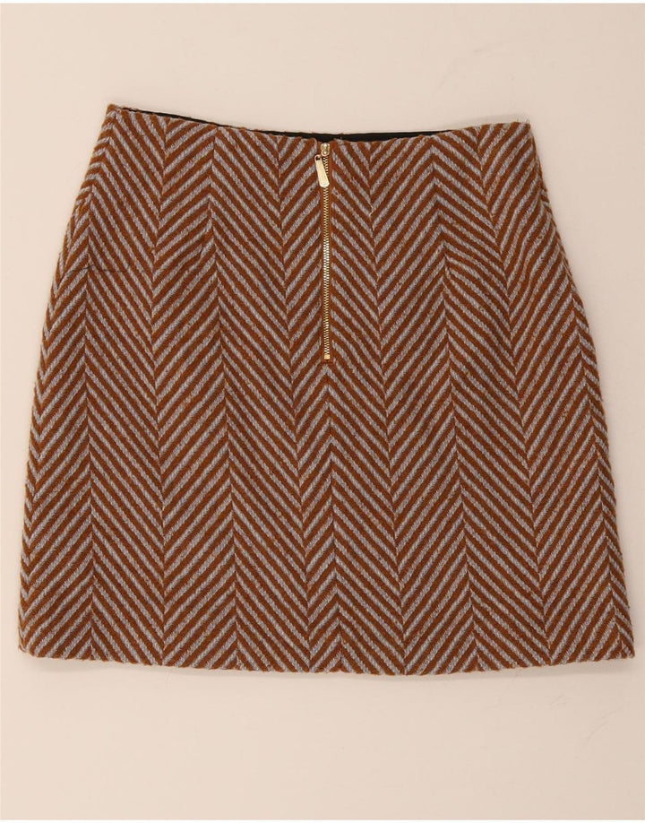 Fusta mini pentru femei Marks & Spencer UK 10 Small W30 Brown Herringbone