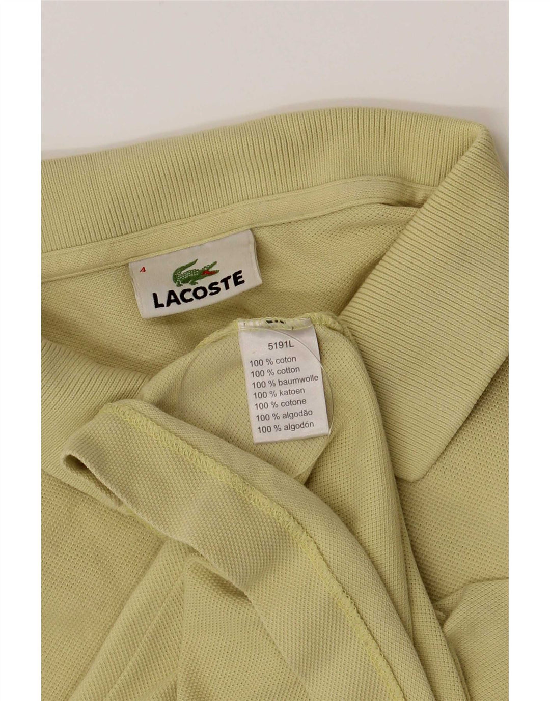 Tricou polo Lacoste pentru bărbați, cu formă regulată, mărimea 4, bumbac galben mediu