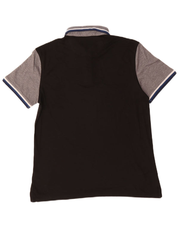 Cămașă polo pentru bărbați Calvin Klein Slim Fit, bumbac negru mediu, bloc de culoare
