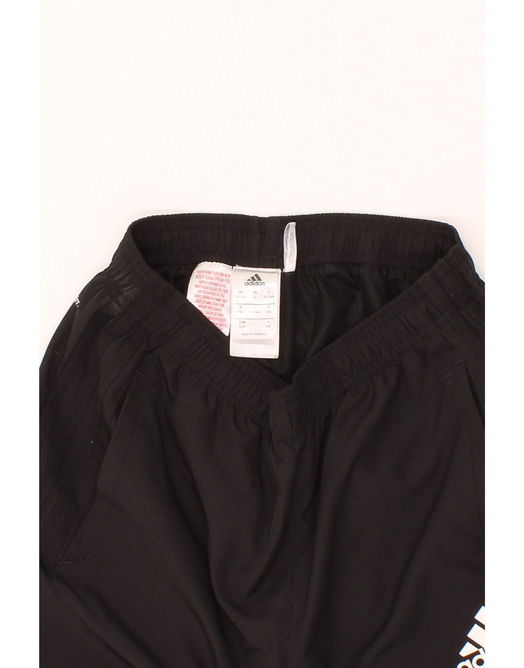 ADIDAS Boys Climalite Tracksuit Trousers 13-14 Years Black Polyester Vintage Adidas and Second-Hand Adidas from Messina Hembry 