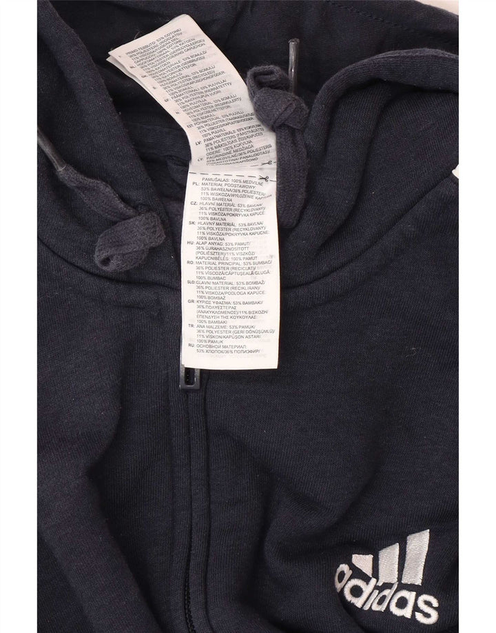 Pulover Adidas pentru bărbați, cu fermoar, bumbac, albastru, mediu