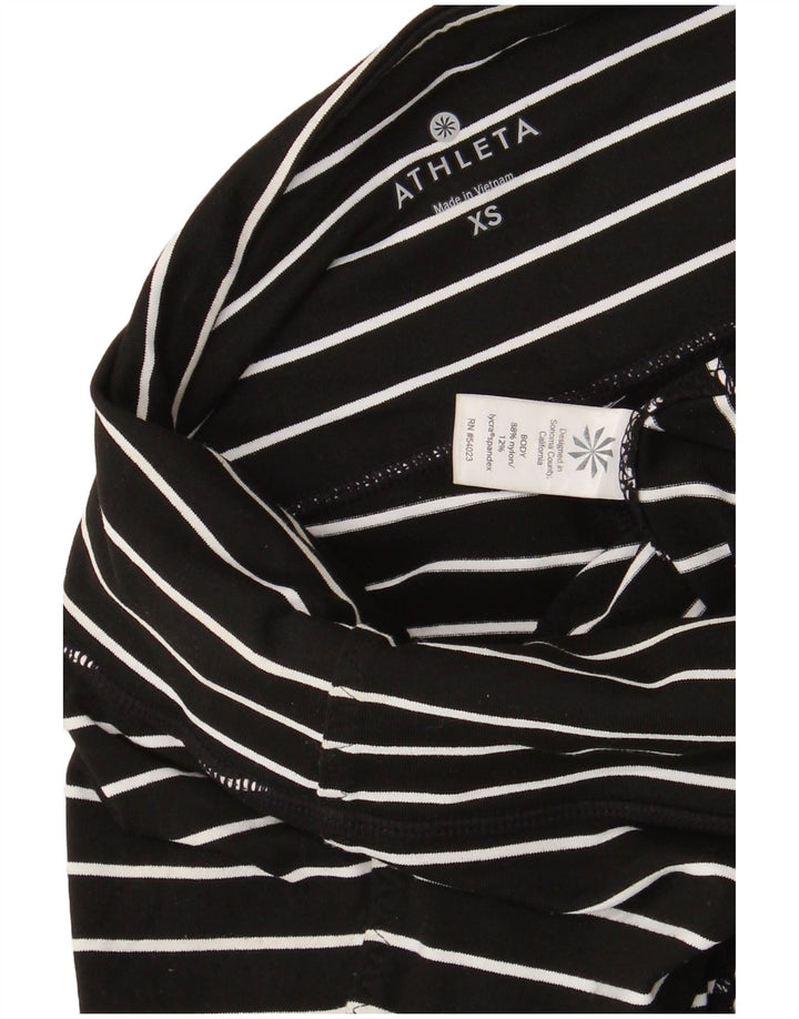 Leggings pentru femei ATHLETA UK 6 XS Nylon cu dungi negre