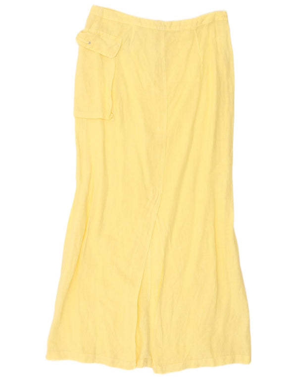 Fusta Cargo Maxi pentru femei Armani UK 14 Large W34 Yellow Linen