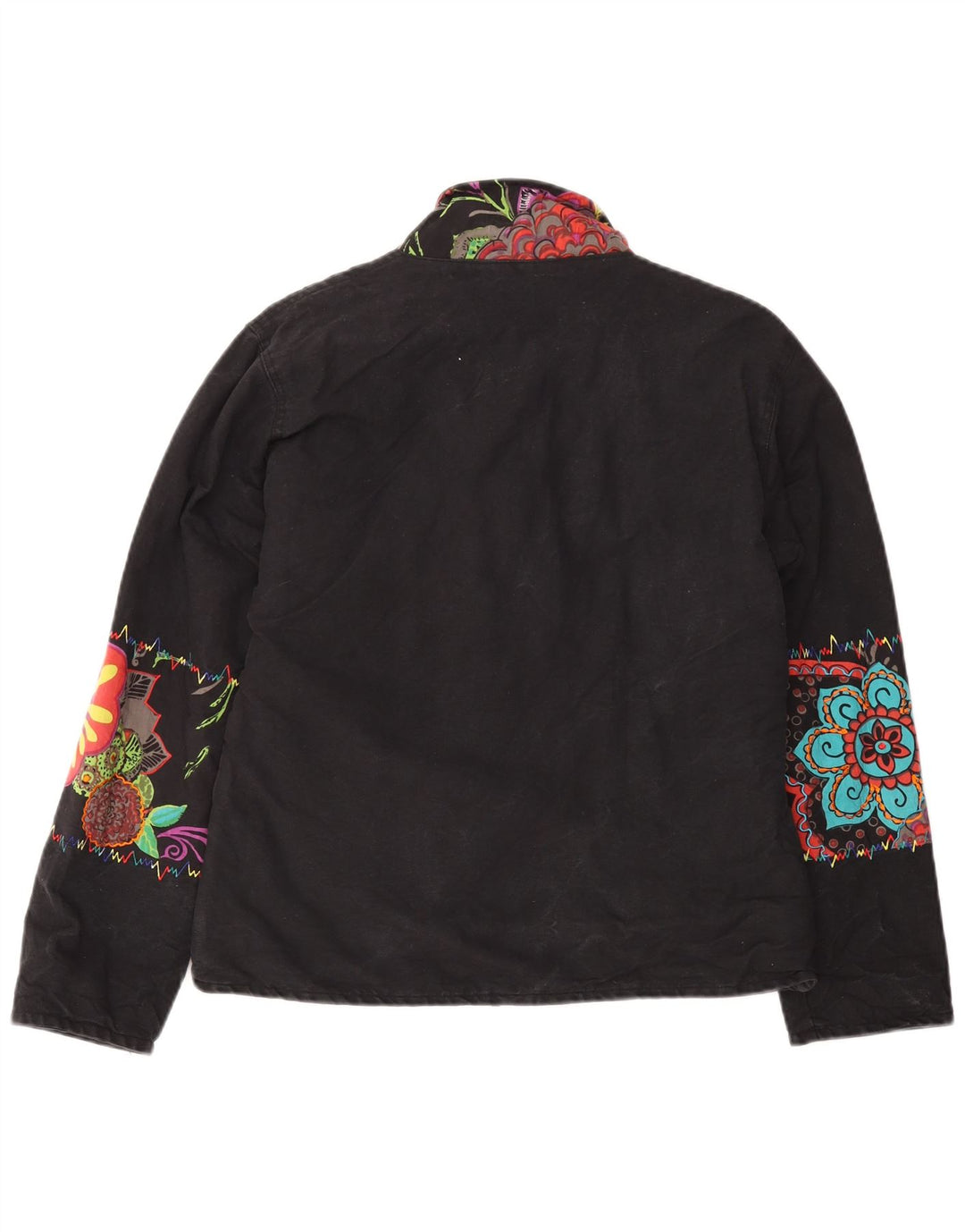 Jachetă Windbreaker pentru femei VINTAGE UK 14 Medium Black Floral