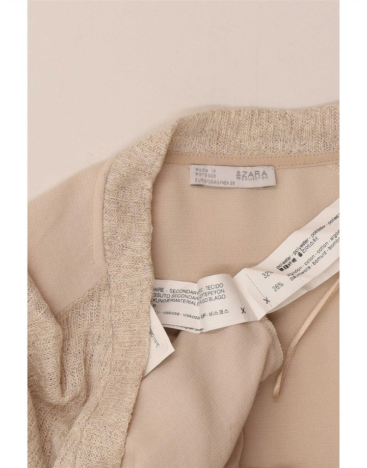 Top cu tunică supradimensionată pentru femei Zara UK 10 Small Beige Poliester