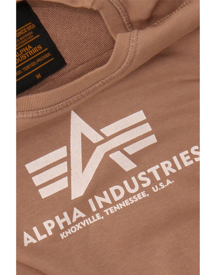 ALPHA INDUSTRIES Pulover cu grafic pentru femei UK 14 Maro mediu