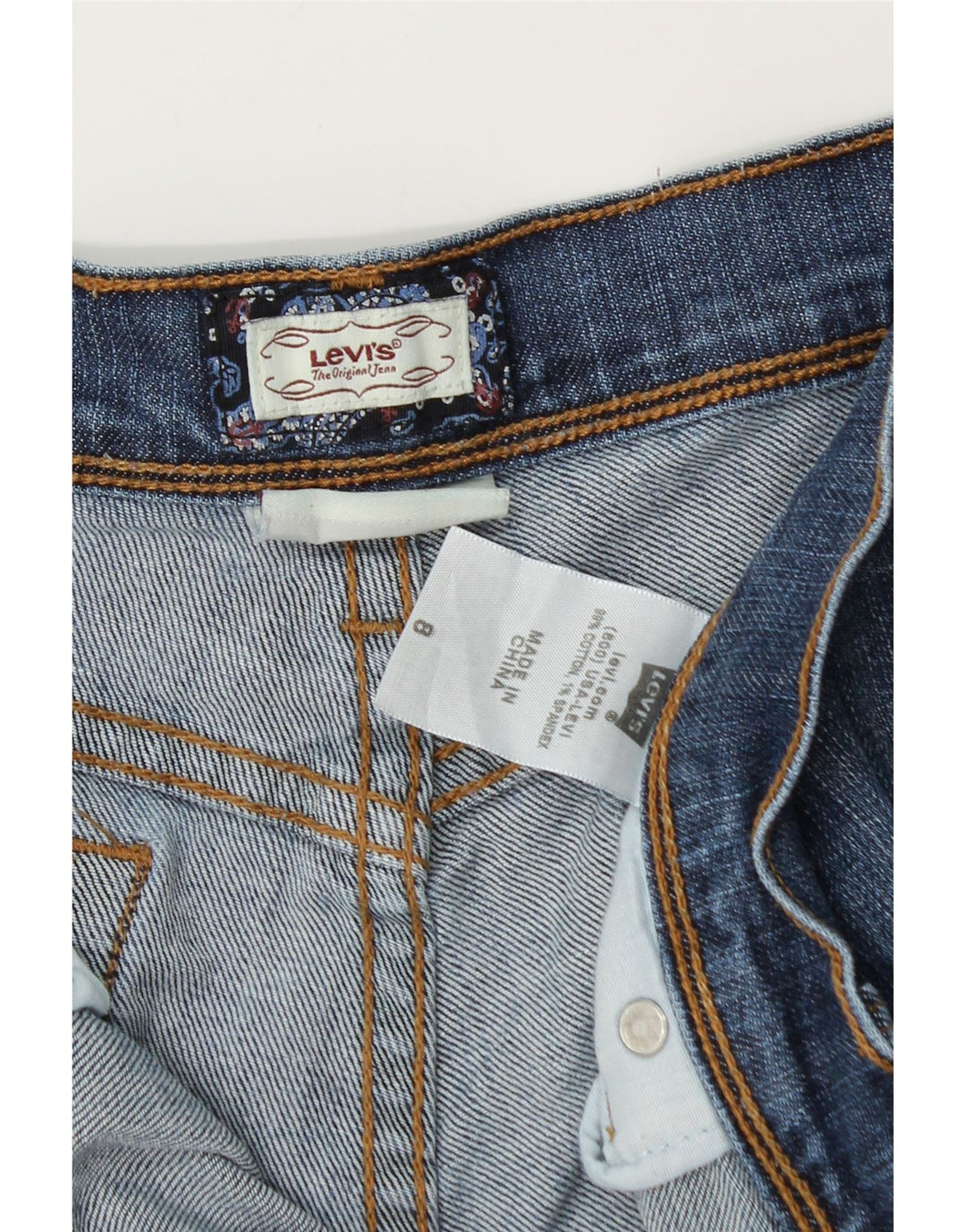 LEVI'S Bermude pentru femei, pantaloni scurți din denim învechit US 8 Medium W28 Bumbac albastru