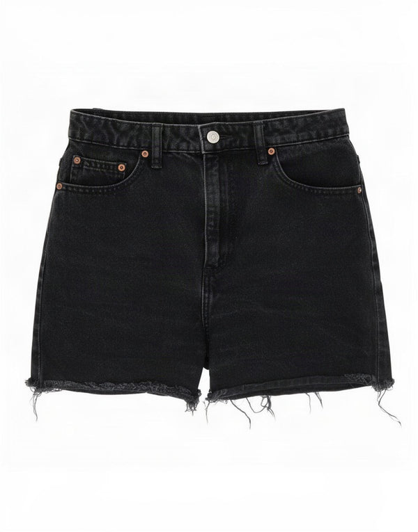 Pantaloni scurți din denim cu talie mare Lee Mom pentru femei US 9 Medium W26 Negru