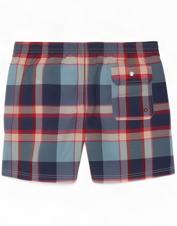 Sort de înot Massimo Dutti pentru bărbați, poliester în carouri multicolore mari