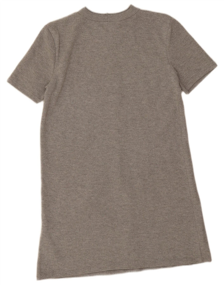 Rochie cu mâneci scurte pentru femei Zara UK 14 Poliester gri mediu