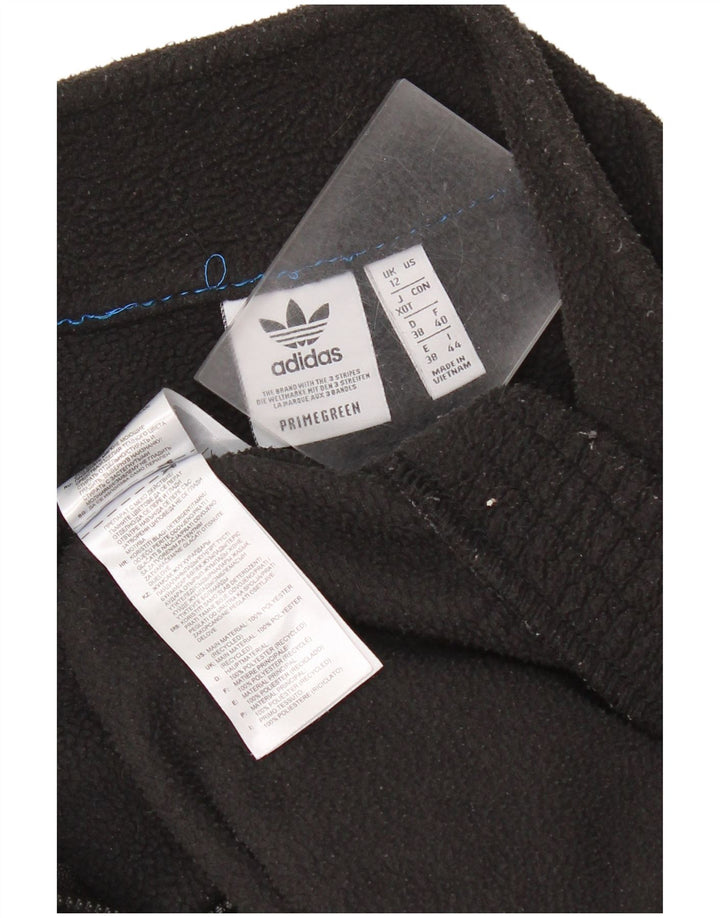 Pulover supradimensionat din lână Adidas pentru femei, cu fermoar, UK 12, poliester mediu negru