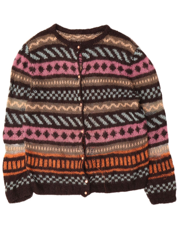 Pulover Cardigan Vintage pentru Damă UK 16 Mari, Multicolore, Dungi