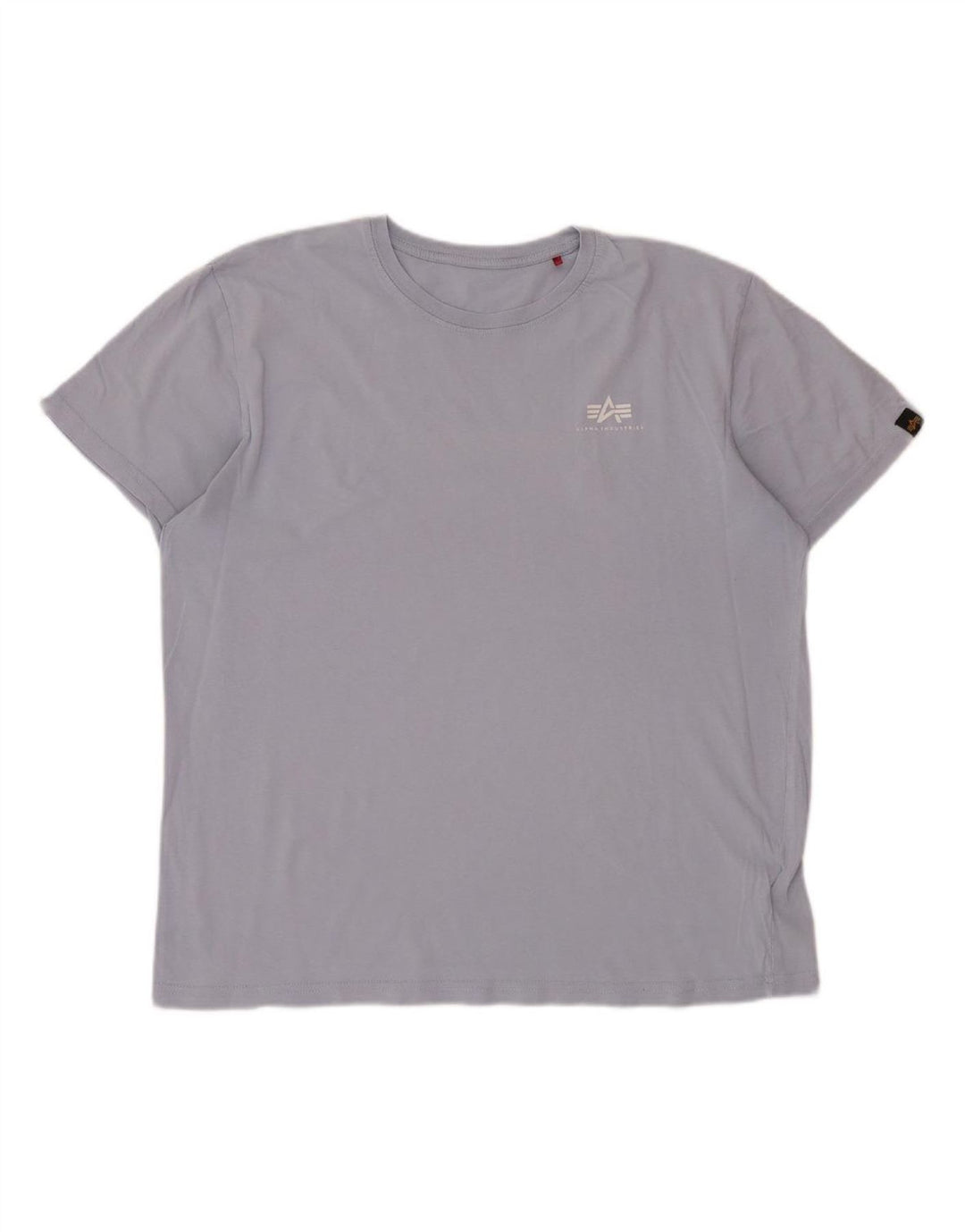ALPHA INDUSTRIES Mens Graphic T-Shirt Top Medium Blue Cotton