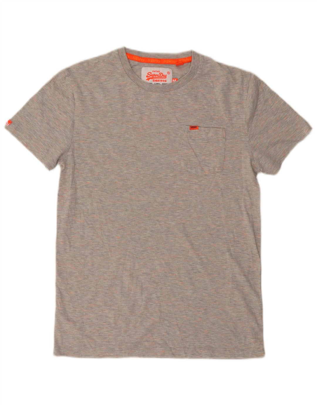 SUPERDRY Tricou Bărbați Top Medium Gri Pete Bumbac