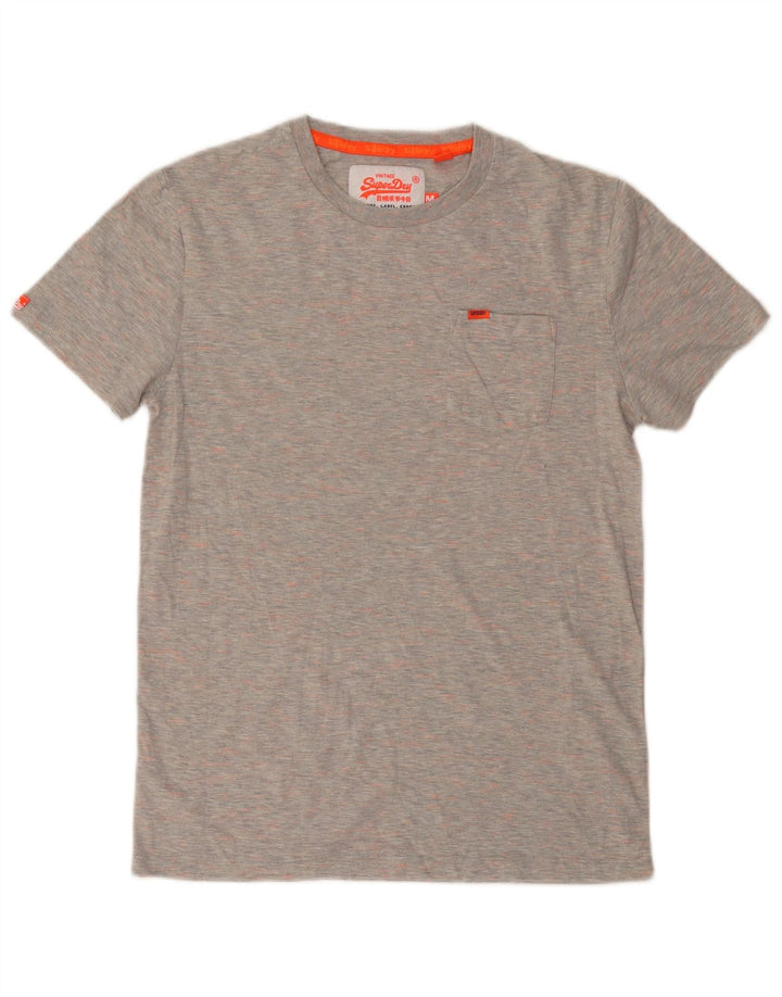 SUPERDRY Tricou Bărbați Top Medium Gri Pete Bumbac