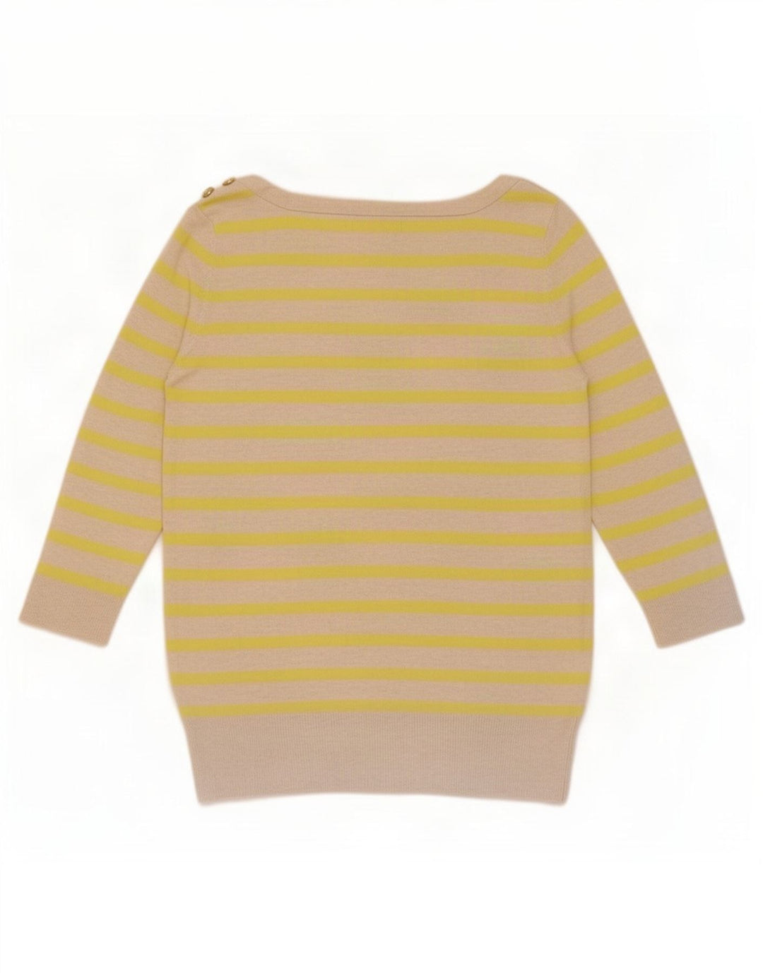 Bluză pentru femei Gap cu mâneci 3/4 UK 12 Medium Bej cu dungi