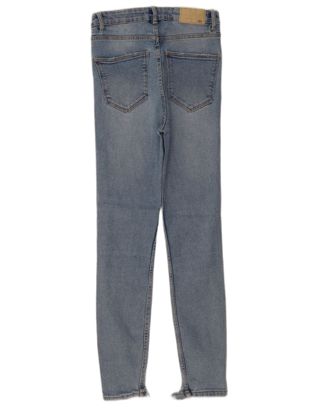Blugi skinny învechiți pentru femei cu talie înaltă ZARA EU 36 XS W26 L27 Albastru