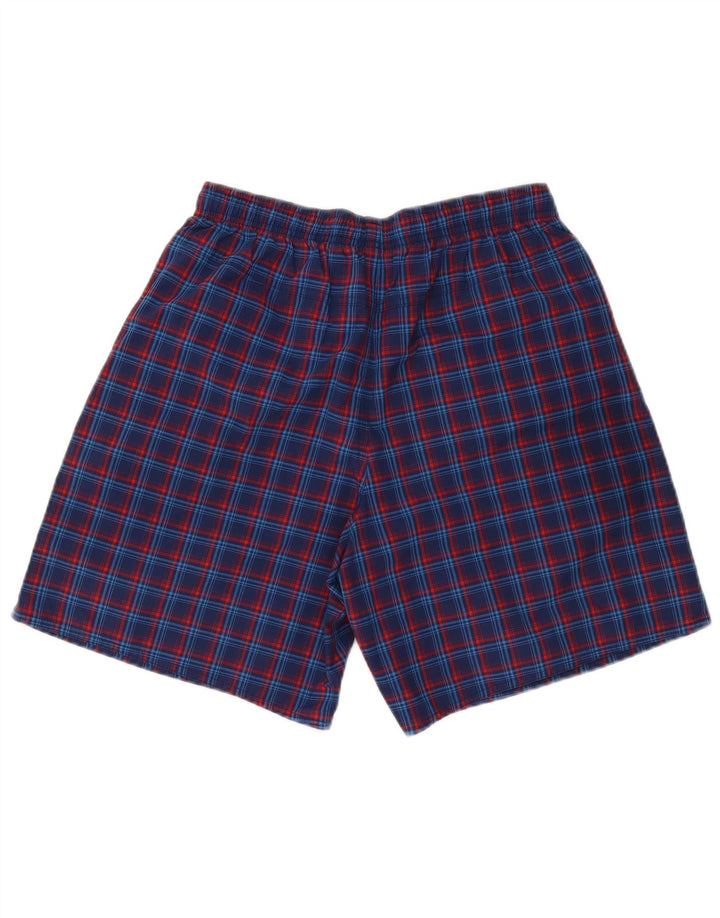 Pantaloni scurți sport adidas pentru bărbați, poliester cu carouri medii bleumarin