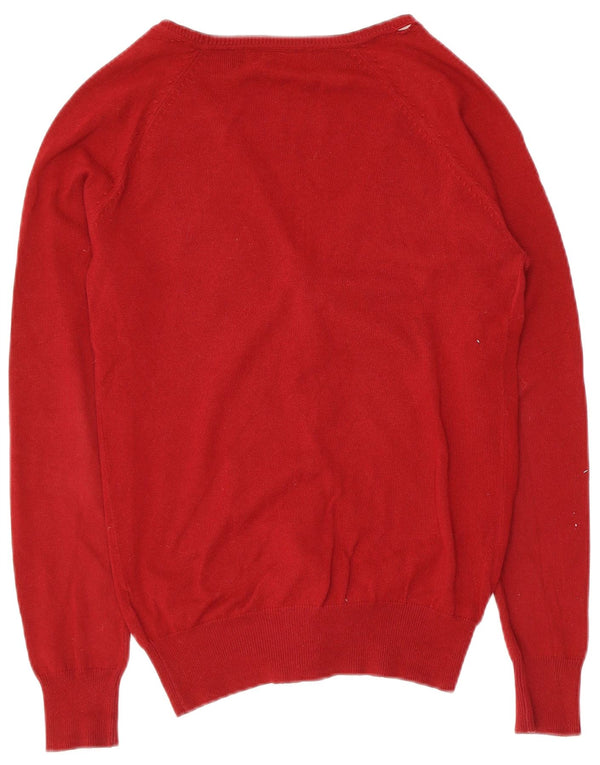 Pulover cardigan pentru femei Zara UK 12, bumbac roșu mediu