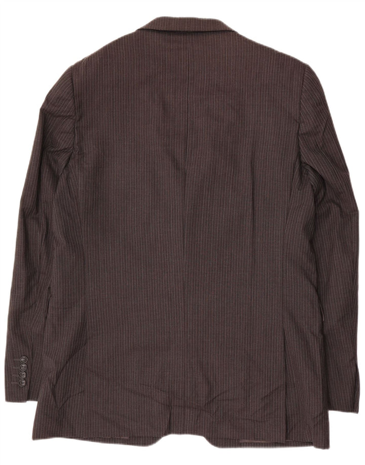 Jaeger pentru bărbați cu 2 nasturi Blazer UK 42 XL Lână cu dungi gri