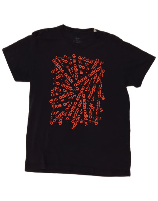 Tricou grafic pentru bărbați Adidas Top mediu din bumbac bleumarin