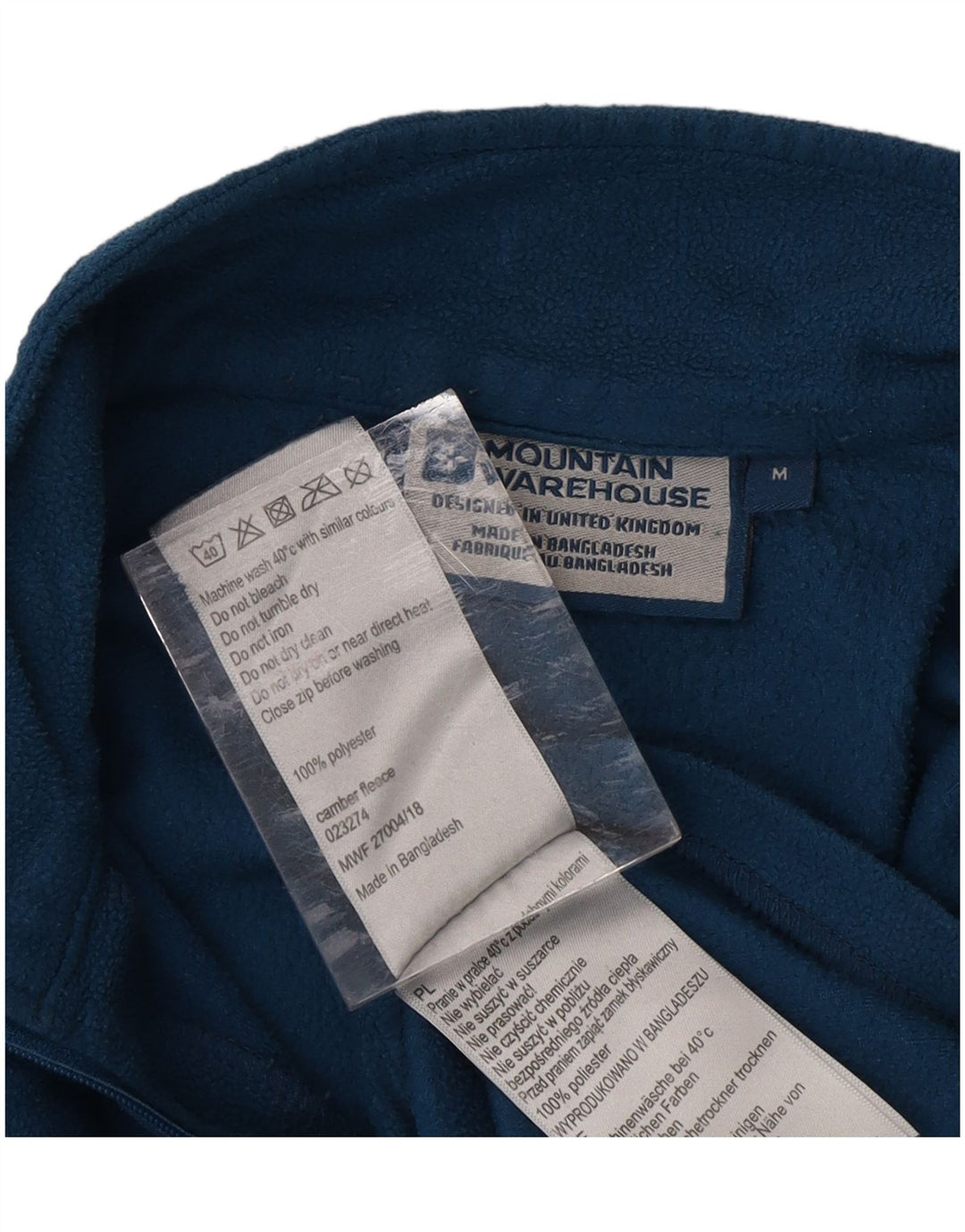 MOUNTAIN WAREHOUSE Mens Zip Neck Fleece Jumper Medium Blue Polyester