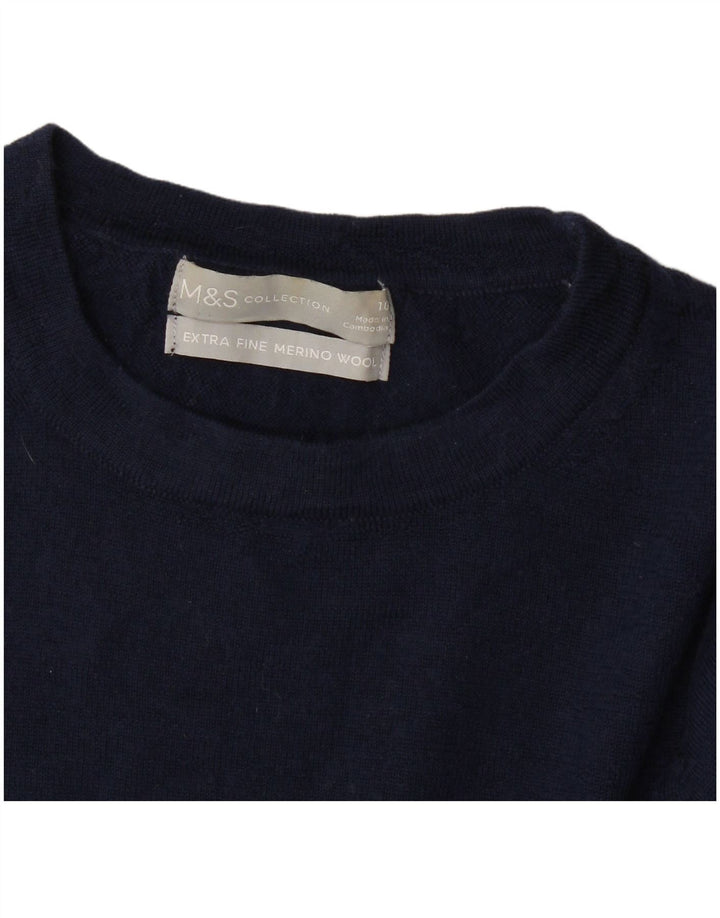 Pulover pentru femei Marks & Spencer cu decolteu rotund UK 10 Mic bleumarin