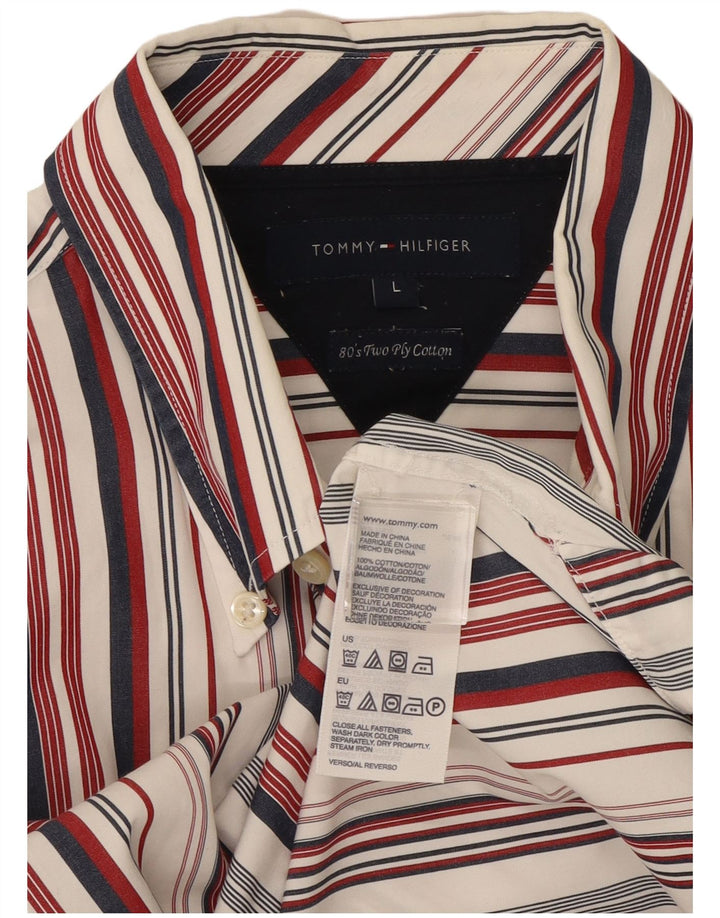 Cămașă pentru bărbați Tommy Hilfiger, bumbac cu dungi mari, multicolore